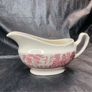 Churchill Willow Rosa Pink Gravy Boat Red